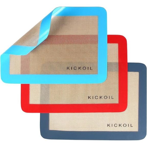 Silicone Baking Mats Set of 3 Non-Stick Reusable