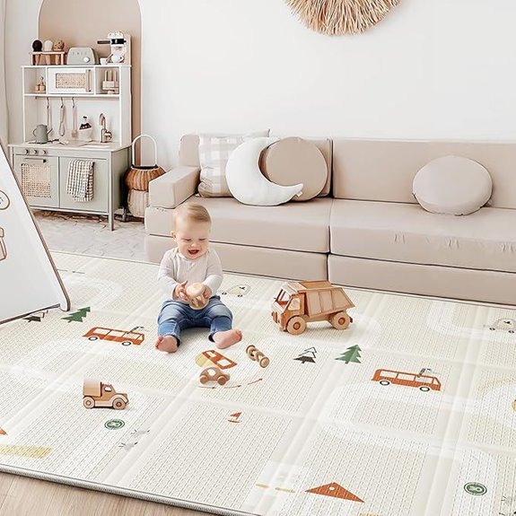 Baby Play Mat 50x78 Reversible Foam Crawling Mat