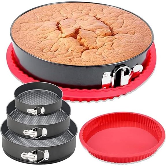 Springform Pan Set of 4 Leakproof Removable Bottom