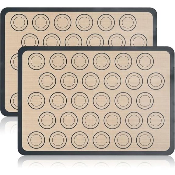 2-Pack Silicone Baking Mats for Cookies and Macarons