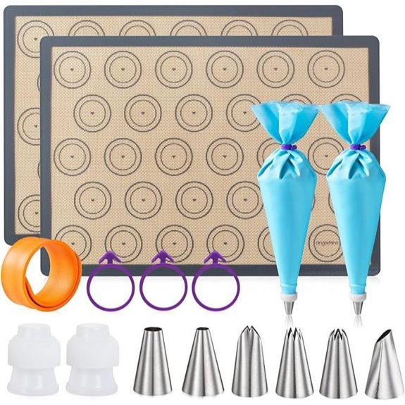 Angadona Silicone Macaron Baking Mats Kit (16pcs)