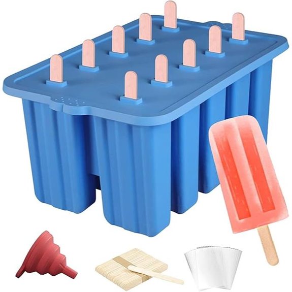 Silicone Popsicle Molds with Sticks and Accessories