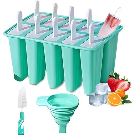 Silicone Popsicle Molds Set with Sticks and Accessories