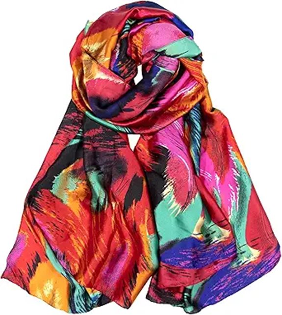 Bestshe Silk Feeling Floral Large Scarf for Women