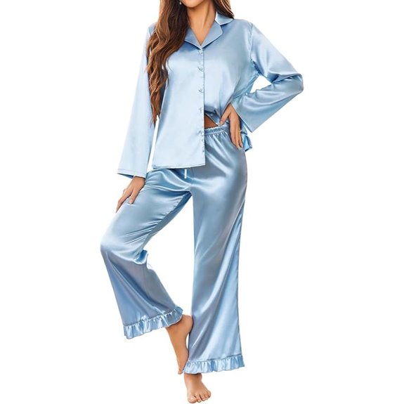 Ekouaer Silk Satin Pajamas Set for Women