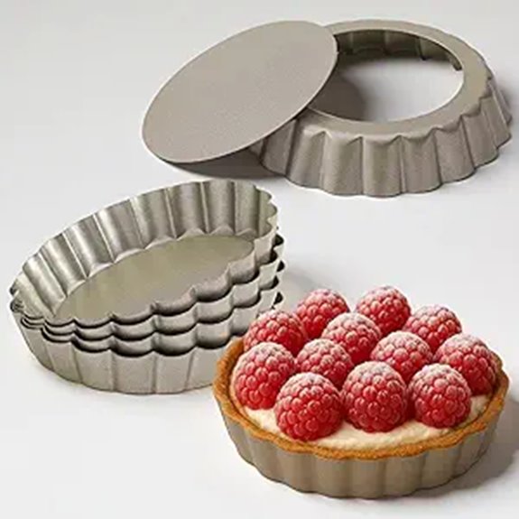 Mini Quiche Pans 6-Pack Non-Stick Egg Tart Molds
