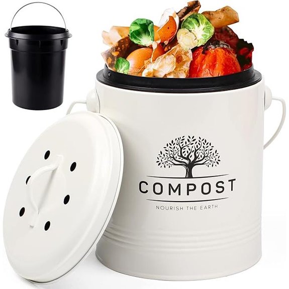 Perfnique 1.3 Gallon Kitchen Compost Bin with Lid