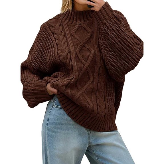Saodimallsu Women's Oversized Cable Knit Sweater