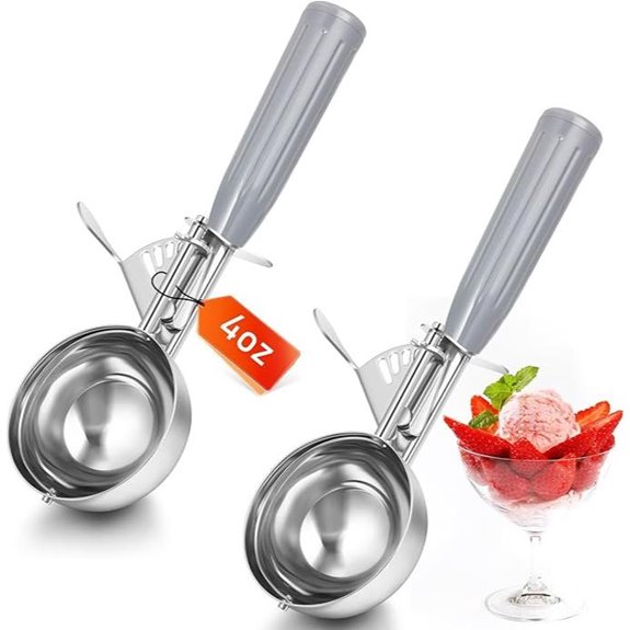 2 Pack Stainless Steel Cookie Scoops with Trigger