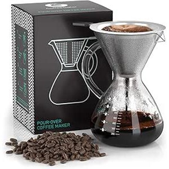 Coffee Gator Pour Over Coffee Maker with Stainless Steel Filter