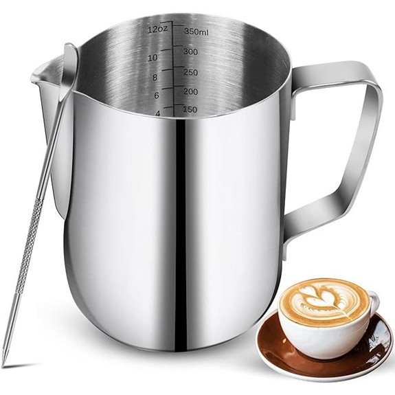 Stainless Steel Milk Frothing Pitcher with Decor Pen