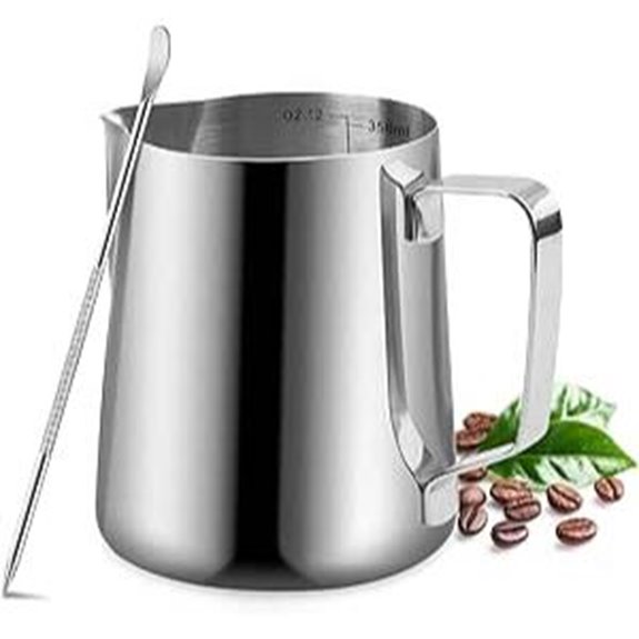 Stainless Steel Milk Frothing Pitcher with Decorating Pen