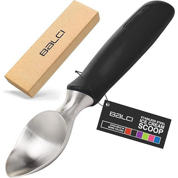 BALCI Stainless Steel Ice Cream Scoop with Non-Slip Grip