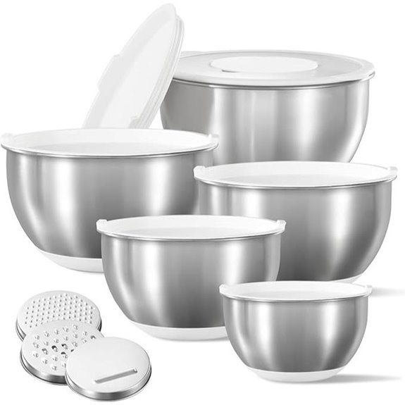 CAROTE Stainless Steel Mixing Bowls with Lids (12 pcs)