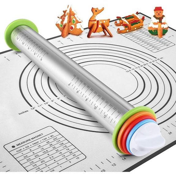 Stainless Steel Rolling Pin & Pastry Mat Set