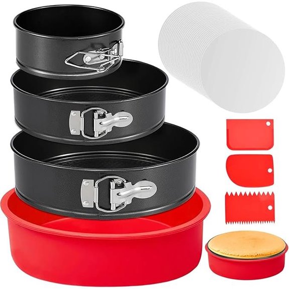 Springform Pan Set of 3 with Parchment Paper