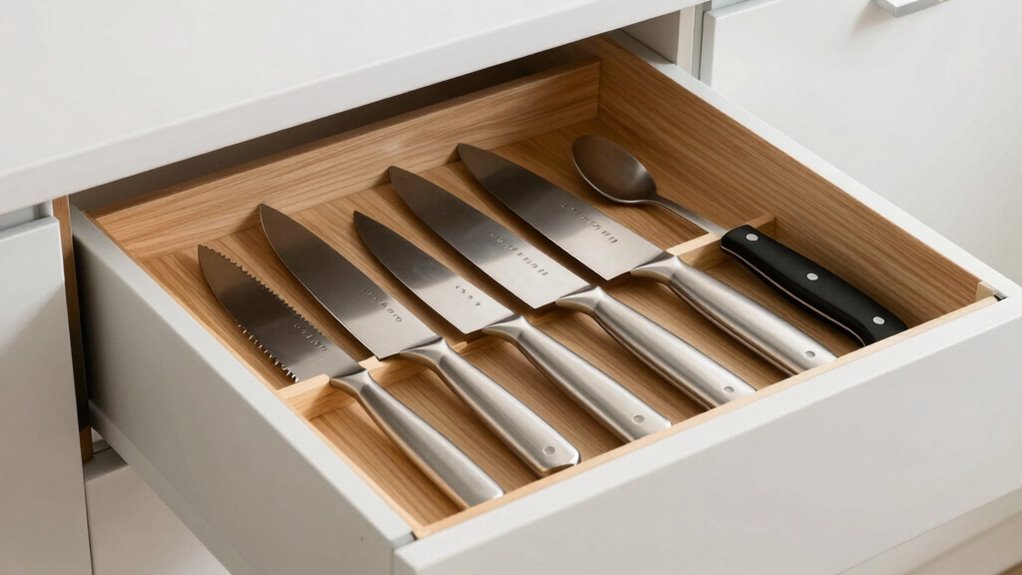 top drawer knife storage