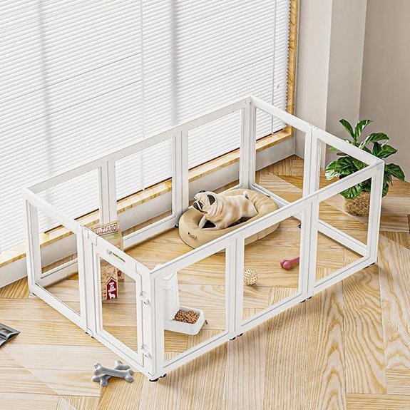 Clear Acrylic Dog Playpen 10pcs Indoor Easy Assembly