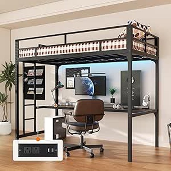 twin loft bed with desk