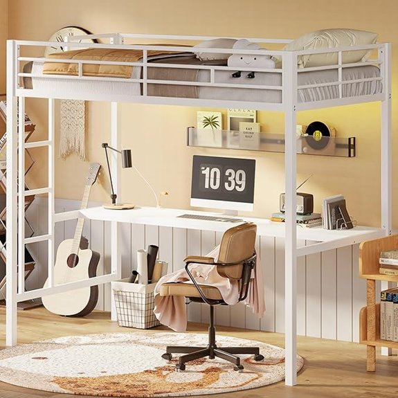 twin loft bed with desk