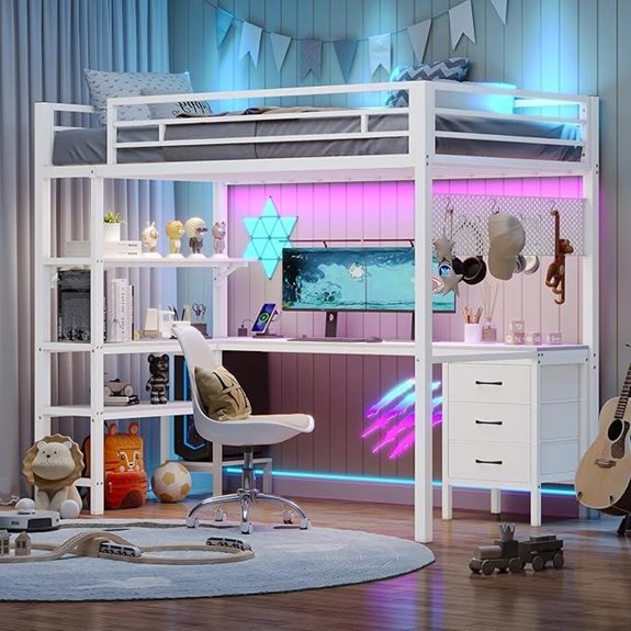 twin loft bed with desk