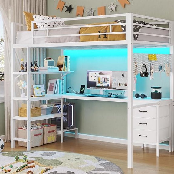 twin loft bed with desk