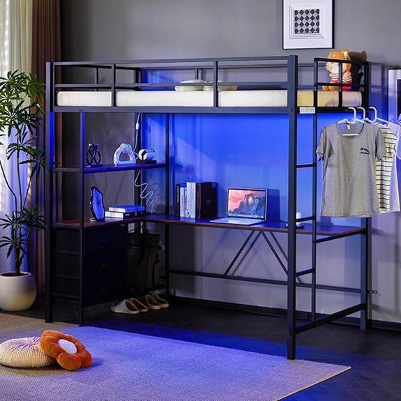 twin loft bed with desk