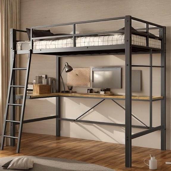 twin metal loft bed