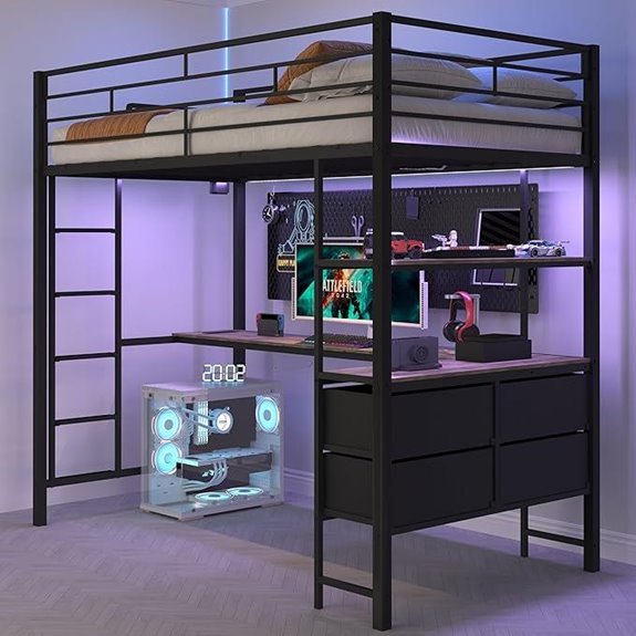 twin metal loft bed