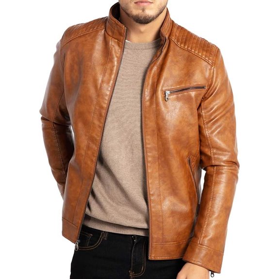 WULFUL Men's Leather Motorcycle Jacket