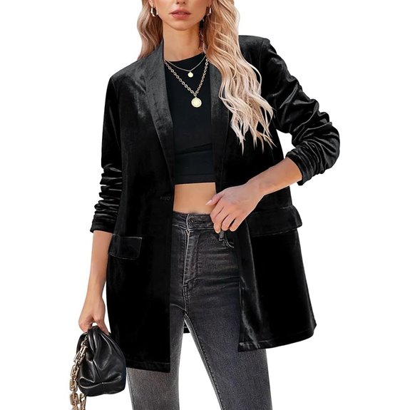 GRAPENT Velvet Blazer for Women Business Casual