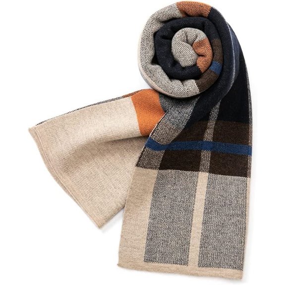 Villand Wool Tartan Knitted Scarf for Men