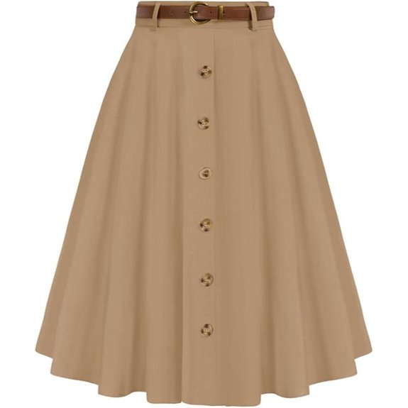 Belle Poque Women's Vintage High Waist Midi Skirt