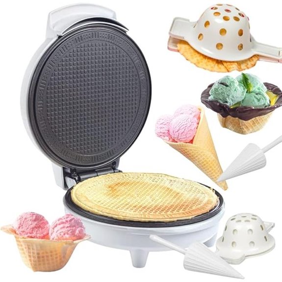 Waffle Cone & Bowl Maker with Press and Roller