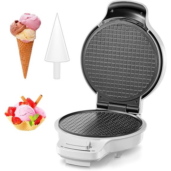 FOHERE Waffle Cone Maker with Temperature Control