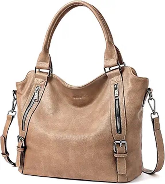 CLUCI Water-Repellent Large Hobo Bag with Pockets