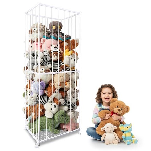 Large Stuffed Animal Storage Organizer with Wheels