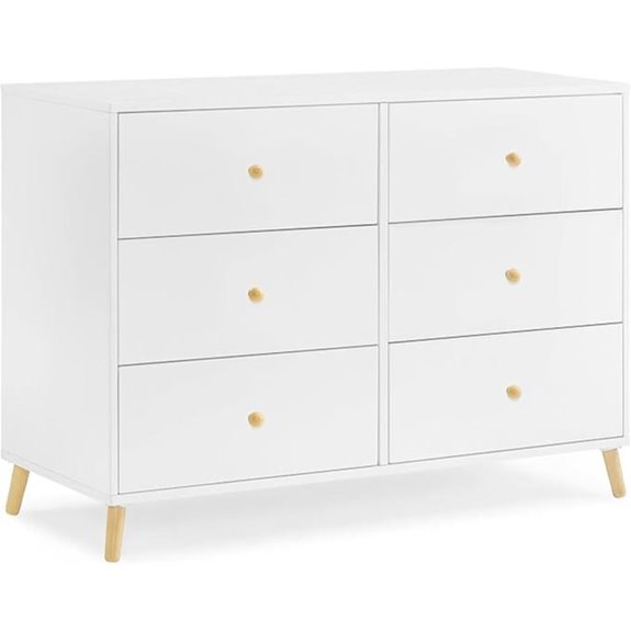 Delta Children Essex 6 Drawer Dresser Bianca White/Natural