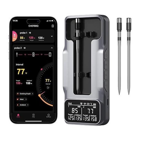 Wireless Bluetooth Meat Thermometer with Dual Probes