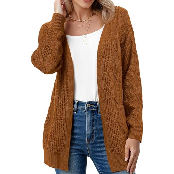 VIISHOW Women’s Cable Knit V-Neck Cardigan with Pockets