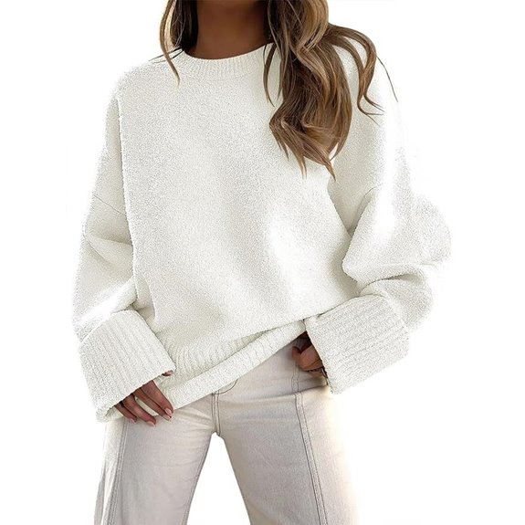 ANRABESS Women's Oversized Fuzzy Knit Sweater