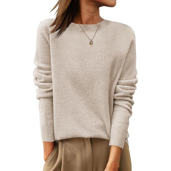 ANRABESS Women's 100% Wool Crewneck Sweater