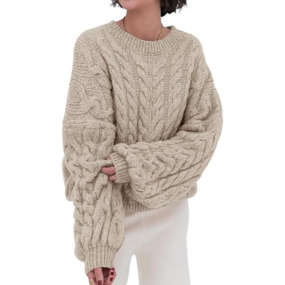 PRETTYGARDEN Women's Fall Cable Knit Oversized Sweater