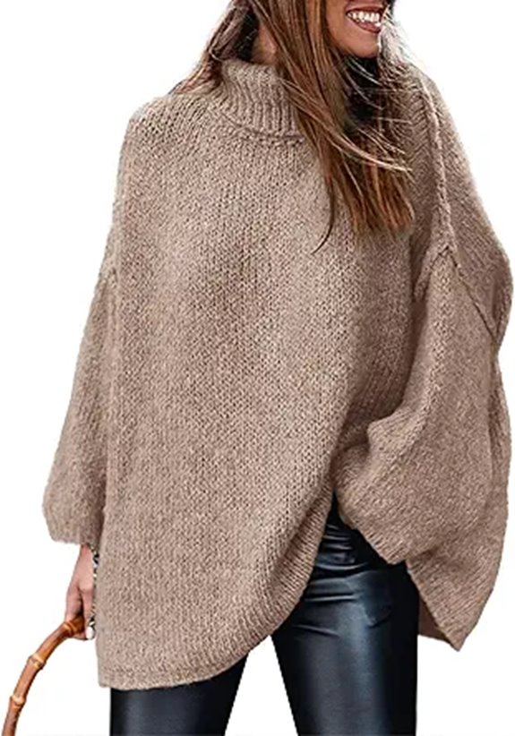 PRETTYGARDEN Women's Oversized Fall Turtleneck Sweater
