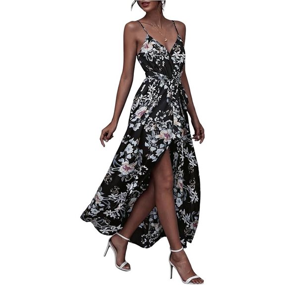 SOLY HUX Women's Floral V-Neck Maxi Dress