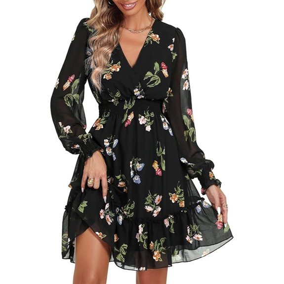 Prettywear Women's Floral Chiffon Mini Dress