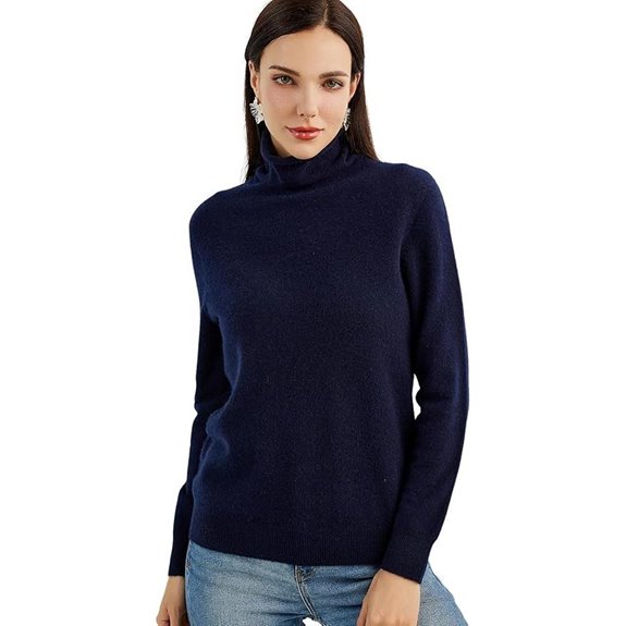 Chanyarn Women's Cashmere Turtleneck Sweater