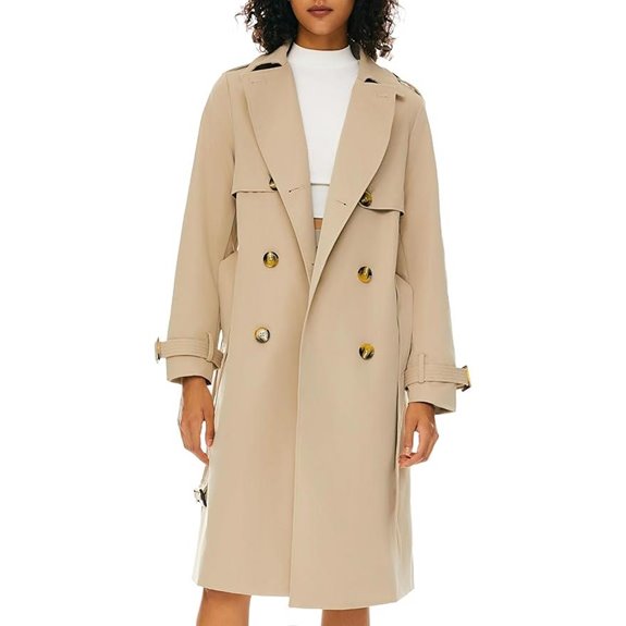 Orolay Women's 3/4 Length Double Breasted Trench Coat