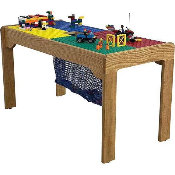 wooden lego table with storage