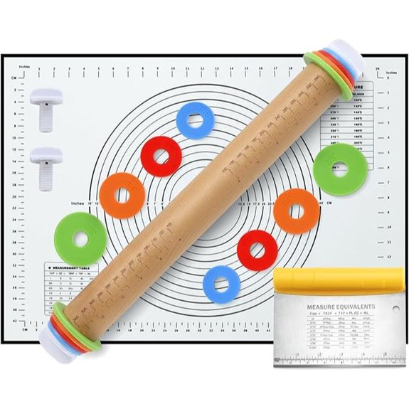 Unokit 3-Piece Wooden Rolling Pin Set